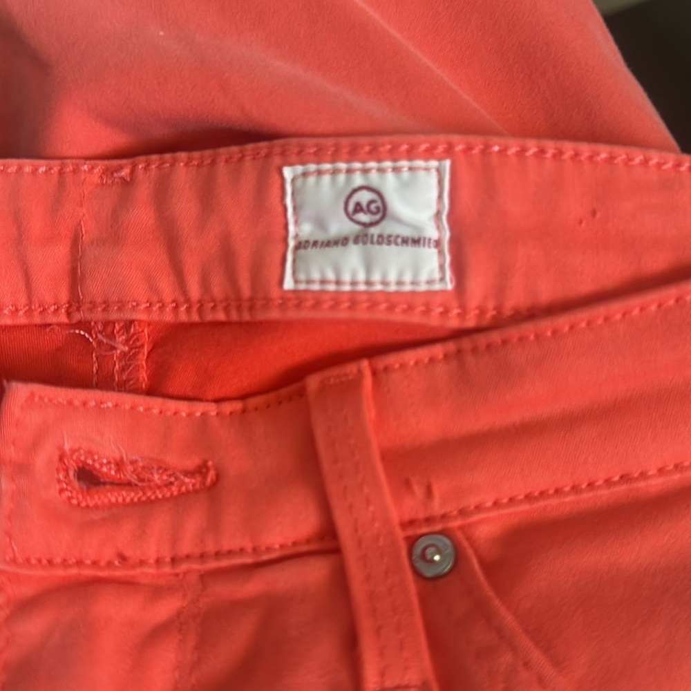 Woman’s AG Adriano Goldschmied Prima Crop Cigarette Leg Jean Coral Salmon 27R - Picture 8 of 10